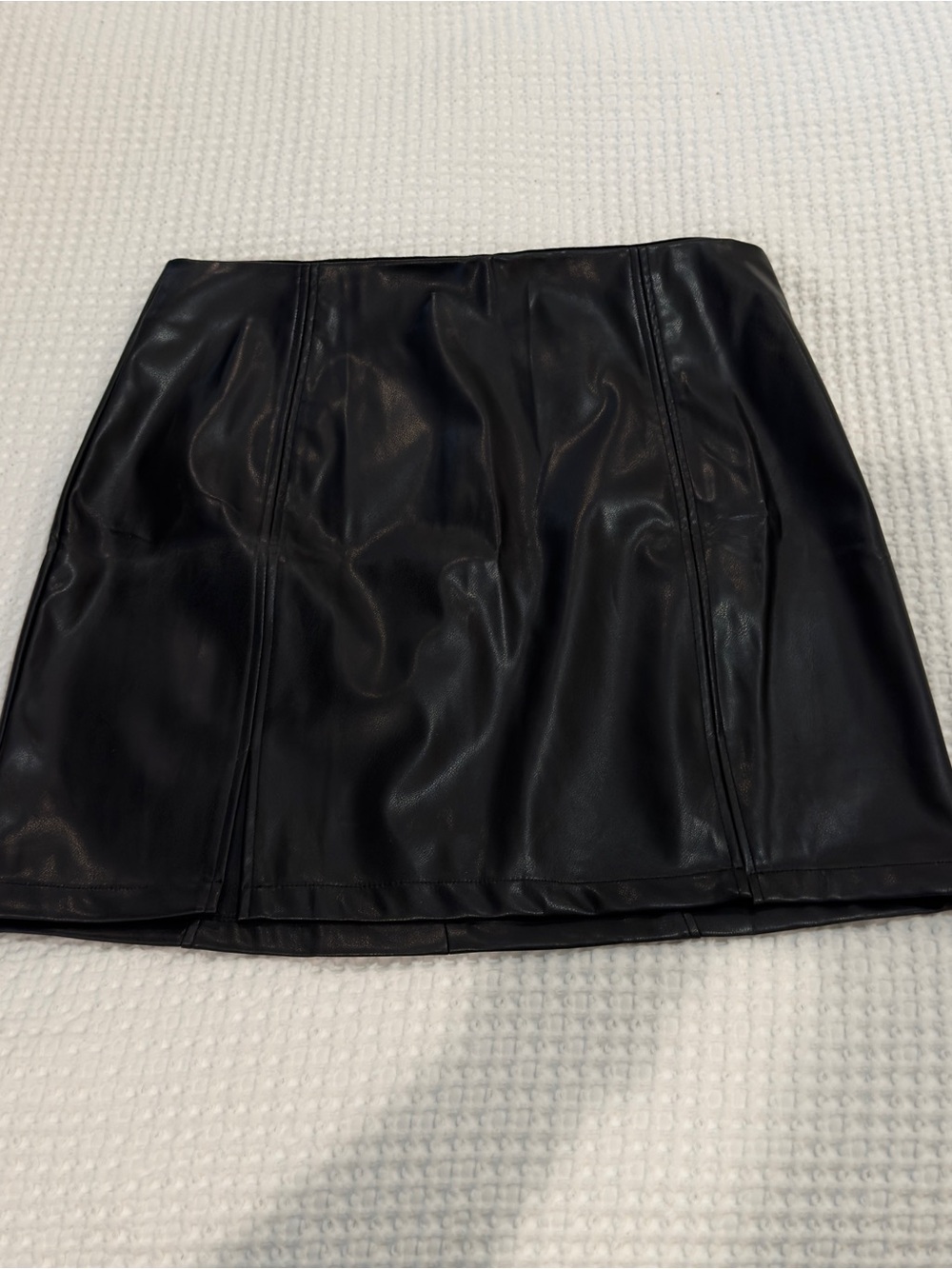 Black Faux Leather Mini Skirt